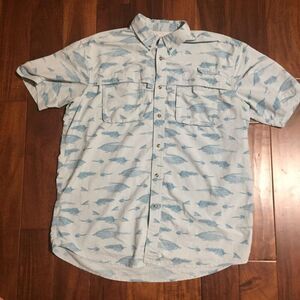 L.L. Bean Shirt Adult XL Tall Blue White Flies Vented Fishing Hiking Outdoor Men